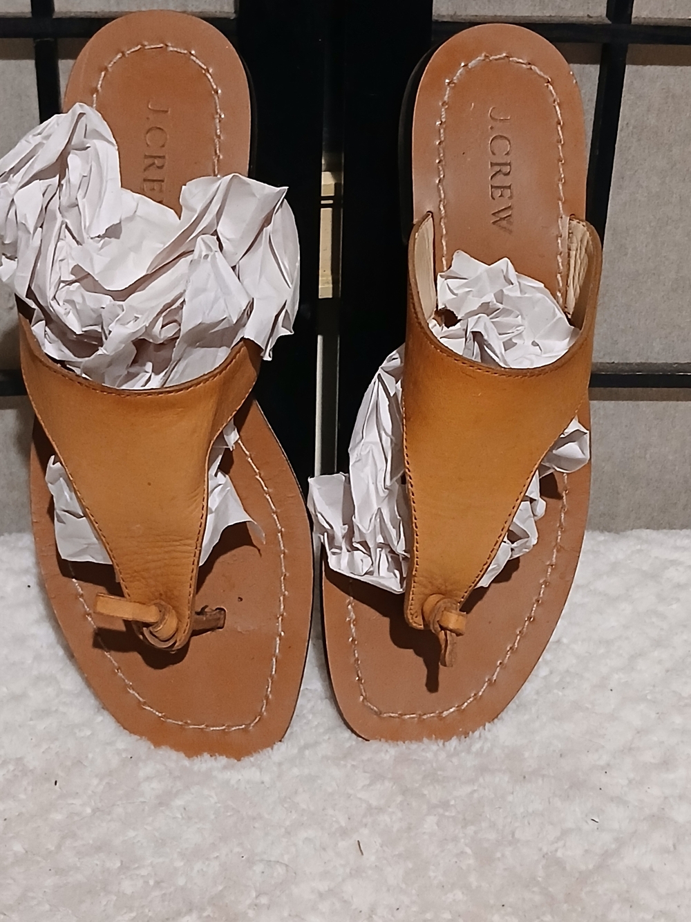J.Crew Tan Leather Thong Sandals - Picture 2 of 7